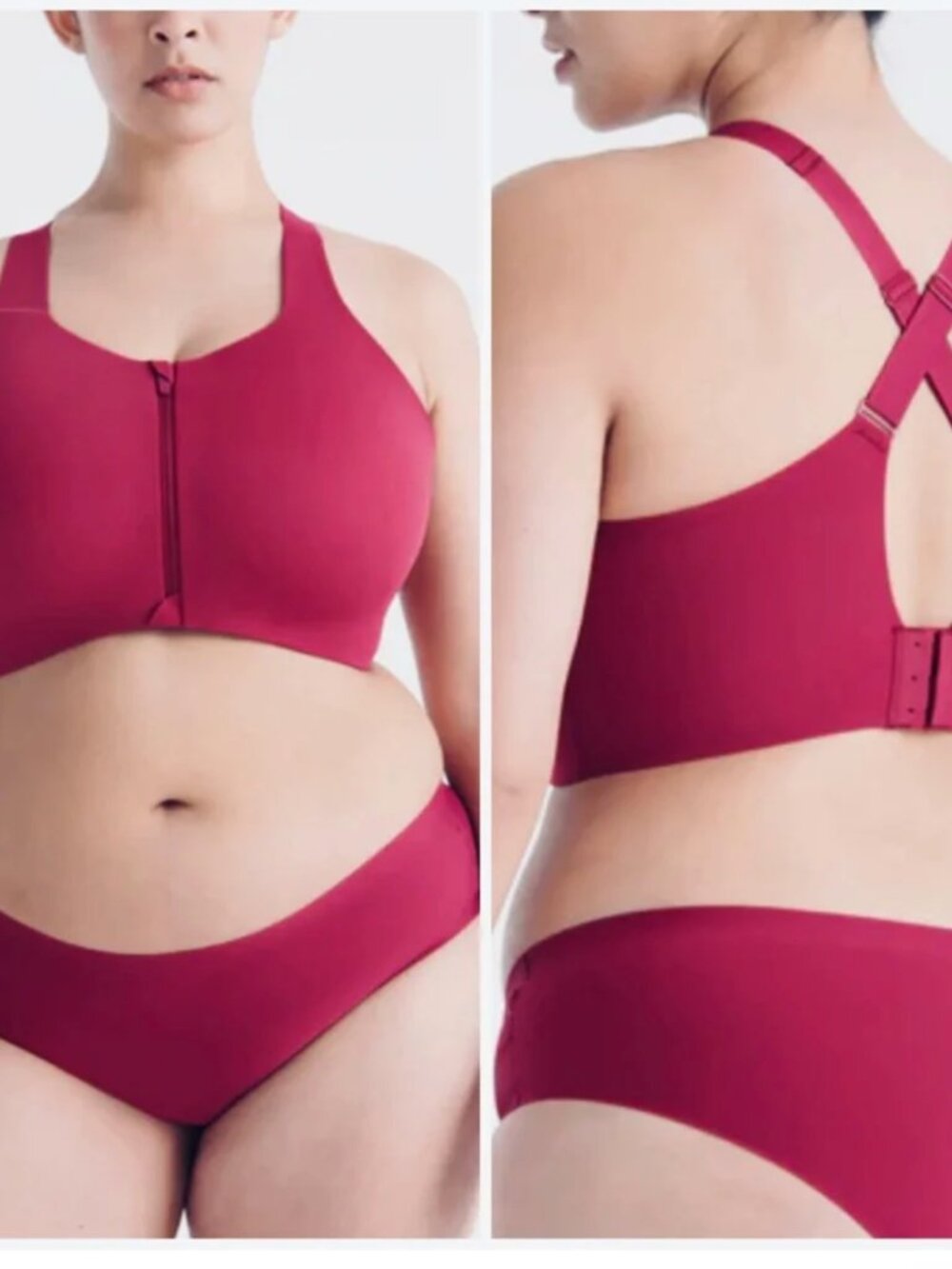 KNIX Sports Bra Catalyst Front Zip - Magenta Pink